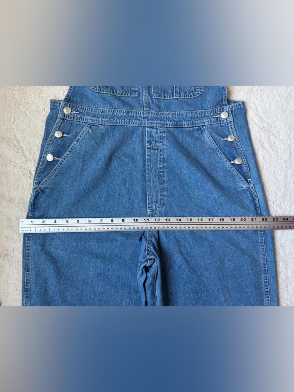 Gap Factory Classic Blue Denim Overalls Size Medium - Picture 9 of 10